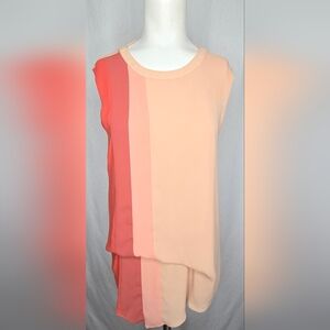 BCBGMAXAZRIA Sleeveless Drape Blouse Coral Pink Size XS NWOT